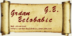 Grdan Belobabić vizit kartica